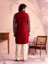 Men's Maroon Georgette Embellished Kurta Patiala Set